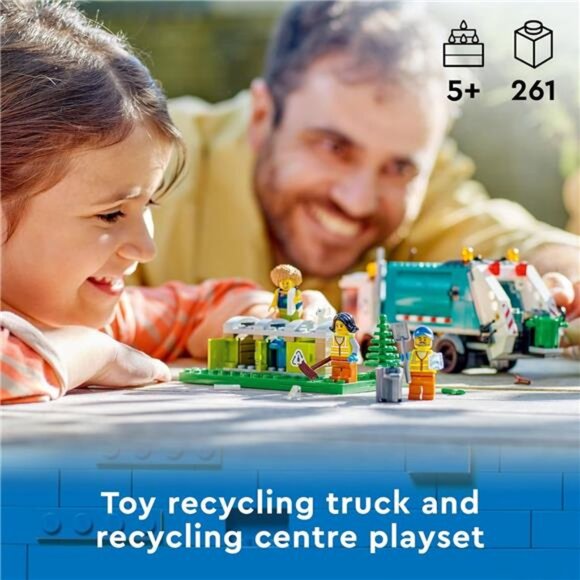 City Recycling Truck, Toy Vehicle Set with 3 Sorting Bins, Gift Idea for Kids - Picture 2 of 7